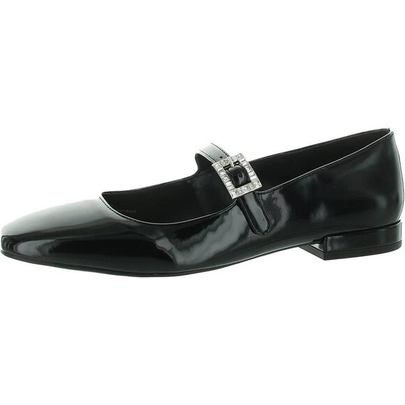 On 34th Womens Saadet Rhinestone Buckle Mary Jane Flats Black 8 MSRP $79 - Picture 1 of 2